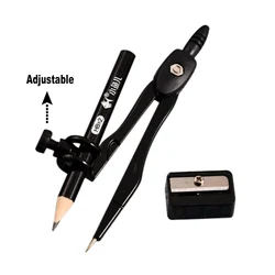 Conjunto de semi apontador de metal com 3 peças, ideal para desenho, arte, design geométrico, escritório, escola, teste, matemática