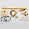 Golden Waterfall Bathtub Shower Faucets Floor Standing Faucet Hot Cold Water Shower Mixer Tap Square Tube Mixer Held Shower 6