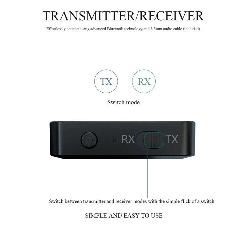  Bluetooth 5.0 Audio Receiver Transmitter 2 in 1 RCA 3.5MM 3.5 AUX Jack USB Music Stereo Wireless Ad