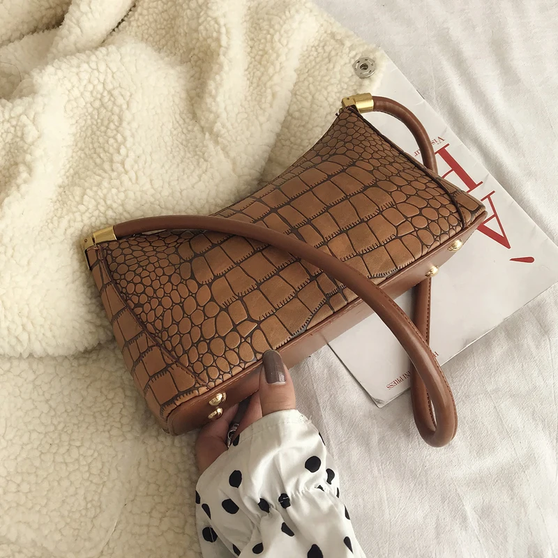 

Quality PU Leather Small Crossbody Bags For Women 2019 Stone Pattern Shoulder Messenger Bag Lady Travel Handbags Purses