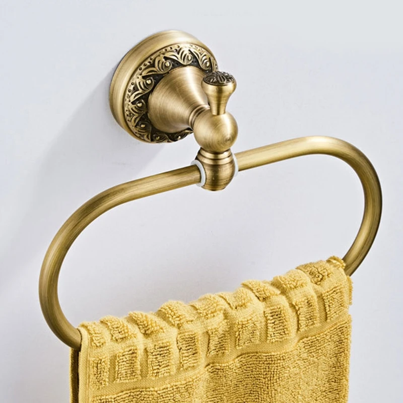 Oval Vintage Towel Rack Brass Towel Ring Wall Mounted Holder Antique Craft Bar Kitchen Bathroom Hardware Au09 21 bathroom towel ring,bathroom towel holder