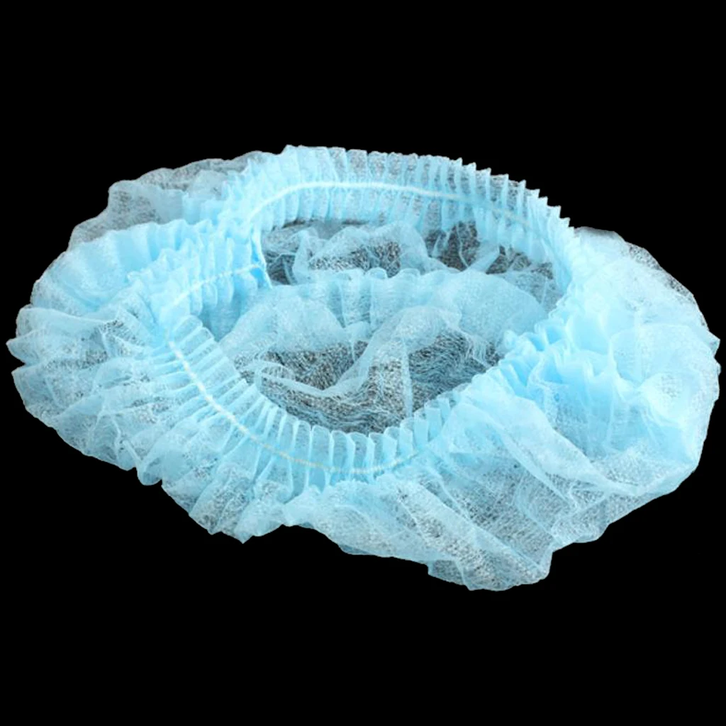 50pcs/pack Disposable Hair Caps Nets Shower Covers Tanning Catering Cap Pink