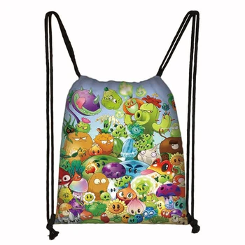 

Plants VS Zombie Cartoon Drawstring Bag Backpack Daily Casual Boys Girls knapsack Drawstring Bags