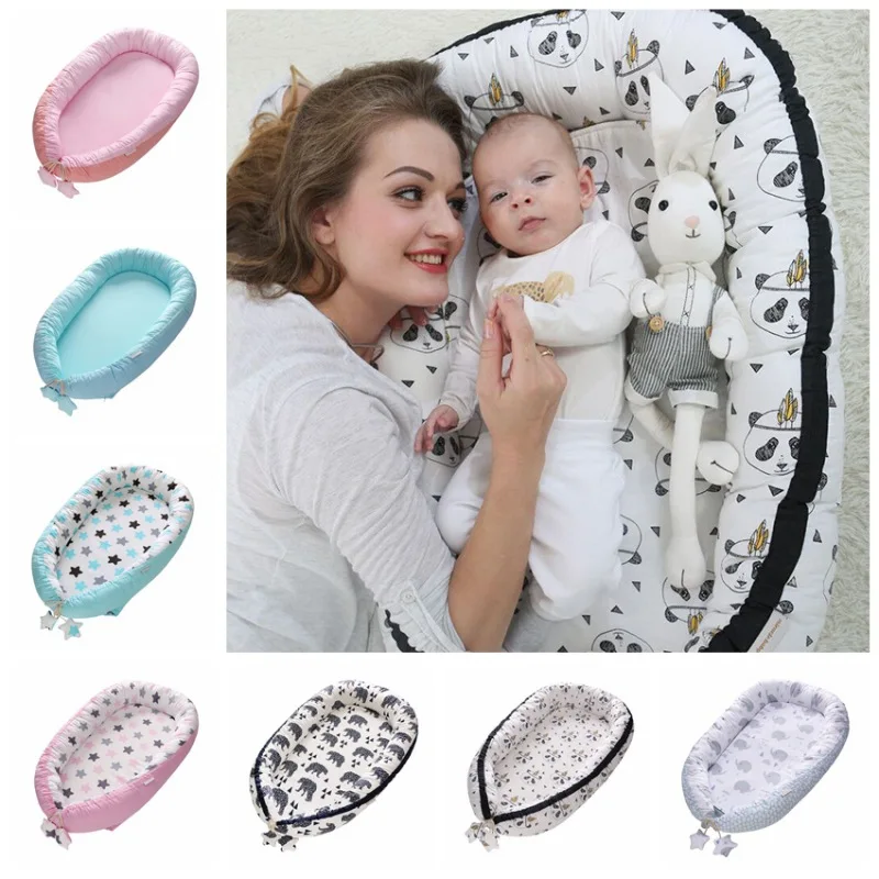 

Portable Newborn Baby Middle Bionic Bed Washable Cotton Cradle Bumper Multiple Styles Travel Bed