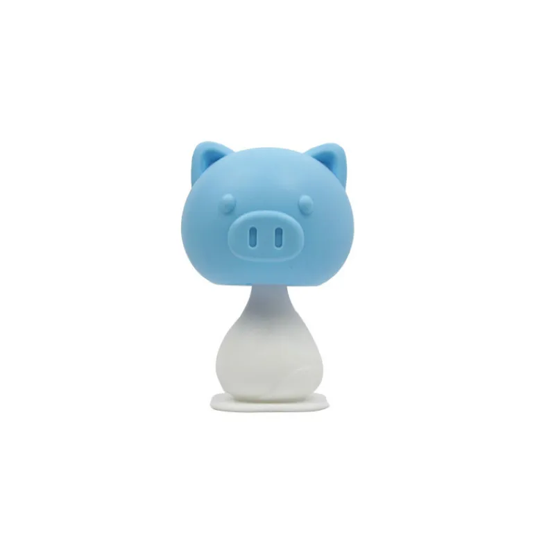 Blue pig Силиконовый Прорезыватель для зубов с мультяшным животным, Детские Прорезыватели, силиконовый Прорезыватель для зубов, детские игрушки без BPA для кормления, игрушки для малышей - Цвет: Blue pig