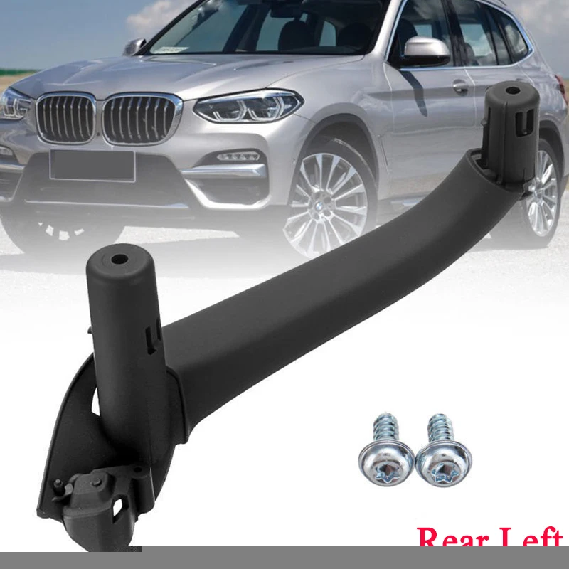 

MagicKit Black Car Front Left Rear Door Interior Pull Trim Handle Leather Cover Assembly For BMW X3 X4 F25 F26 2011-2017