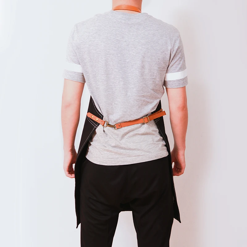 Cowboy apron Korean version of the custom logo tea shop cafe barber restaurant men and women work clothes printing