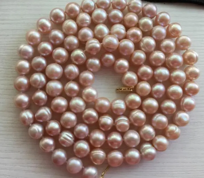 Elegant10-11mm Южное море barouqe Лавандовый жемчуг ожерелье 36 дюймов 50”