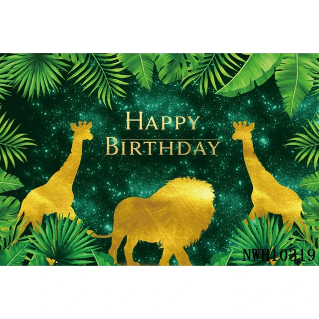 Safari 1st Birthday Backdrop Jungle Tropical Forest Wild One Animal Party Photography Newborn Baby Shower Photo Background Props NWH10319