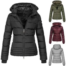 ZOGAA Women Coat Winter Thick Warm Short Padded Jacket Women Fashion Padded Jacket Women Zipper Cotton Jacket Ladies Parkas