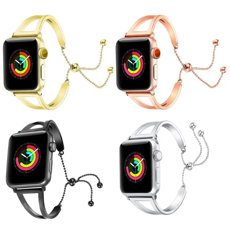 Женский ремешок для часов Apple Watch Band 38 мм 42 мм 40 мм 44 мм, браслет из нержавеющей стали для ремешок для часов аpple iWatch Series 4 3 2 1