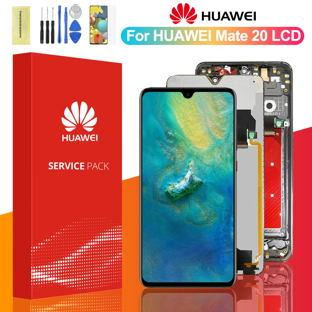 Original 6.53'' Display with Frame For Huawei Mate 20 LCD Touch Screen Digitizer Assembly Mate20 HMA-l29 HMA-l09 lcd | Мобильные