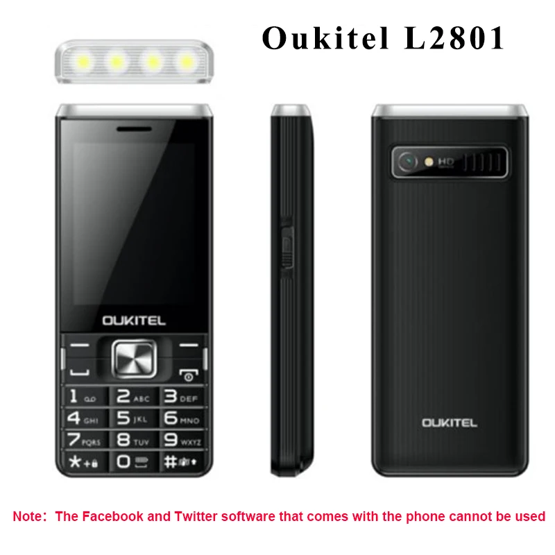 Оригинальный Oukitel L2801 2800 мАч 3 SIM Bluetooth мобильный телефон студентов Большой спикер