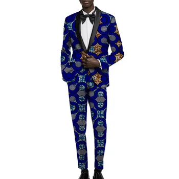 

2020 New arrivals African fashion men's suit shawl collar blazers+trousers Ankara pant suits tailor made man event outfits