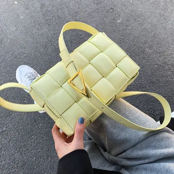 

Weave Flap Bags Square Crossbody bag 2020 Summer New High quality Leather Women's Designer Handbag Travel Shoulder Messenger Bag