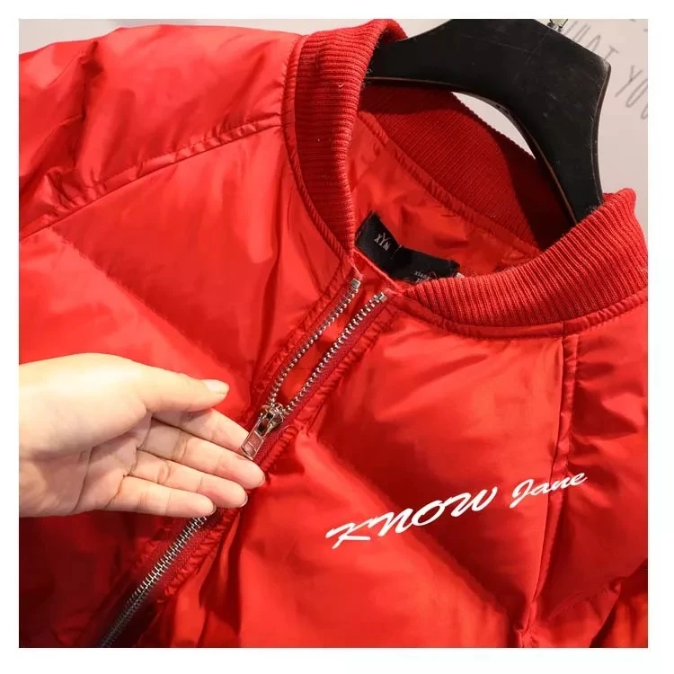 Зимняя женская куртка, парка, пальто, женская куртка-бомбер, свободная парка с воротником, красный, черный, бежевый, 3 цвета, короткая куртка с хлопковой подкладкой