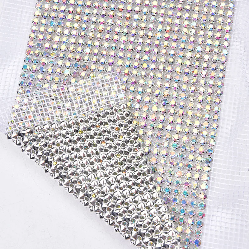 AB Rhinestone Sheet, AB Crystal Fabric, AB Rhinestone Fabric 