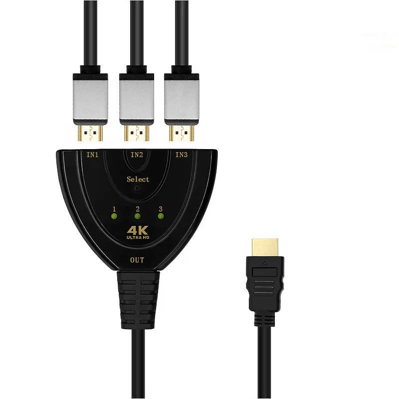 Горячий мини 3-портовый Переходник HDMI разветвитель Кабель 1.4b 4K* 2K 1080P Коммутатор HDMI коммутатор 3 в 1 выход порт концентратор для HDTV Xbox PS3 PS4