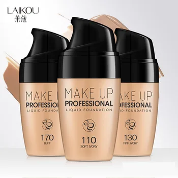 

3pcs Professional Face Base Makeup Full Coverage Liquid Foundation Whitening Lasting Natural Color Primer Makeup Concealer