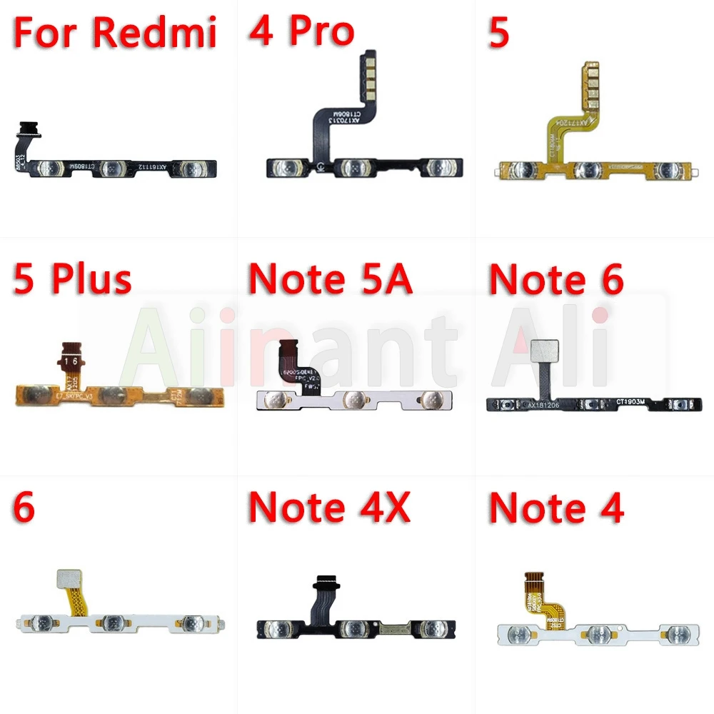 

AiinAnt Button Mute key Switch On Off Volume Power Flex Cable For Xiaomi Redmi Note 4 5 6 4A 4x 5A 6A Plus Pro