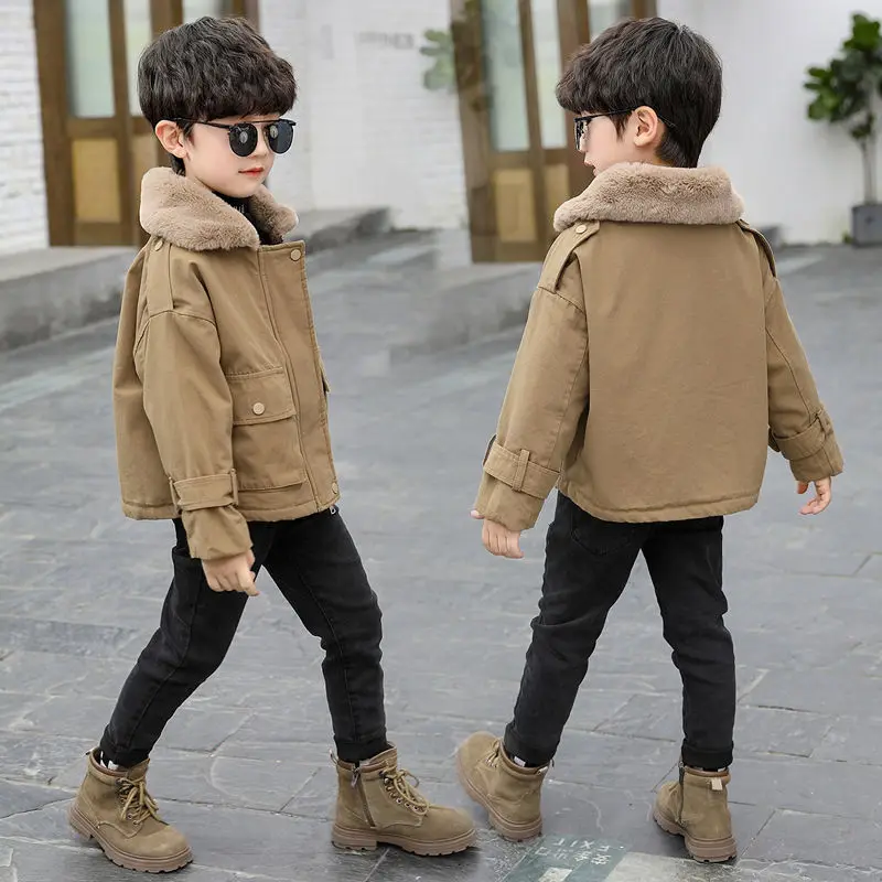 New Children Winter Down Jacket Boy clothes Thick Warm Hooded Coat Kids Parka Real fur Teen clothing Outerwear snowsuit 3-14 Yrs