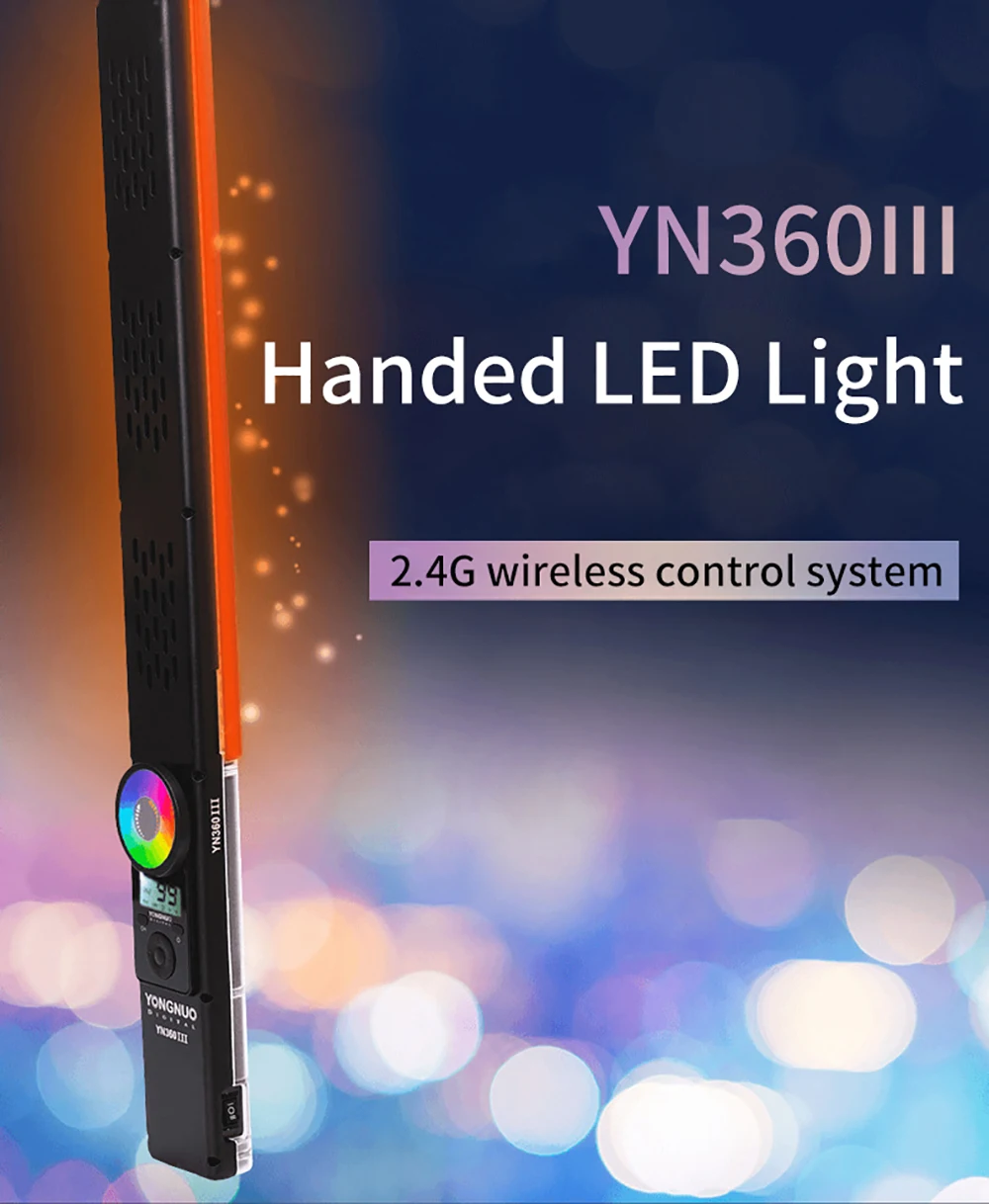 YONGNUO YN360III светодиодный RGB светильник ing с пультом дистанционного управления светильник для фотографии трубка ручной светильник для Youtube видео YN360 3