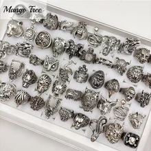 

20Pcs/Lot Vintage Punk Animal Rings For Men Women Rock Gothic Snake Mix Antique Silvery Band Party Jewelry Gift Wholesale Anillo
