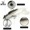 W.P.E-señuelo suave con cabeza de plomo, anzuelos triples, aparejo de pesca, Pesca 3D de lubina, 1 Uds., 8cm/11cm/12cm/14cm ► Foto 2/6