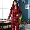 Women Plaid Nightwear Suit Autumn Festive Red Long Sleeve Princess Pajamas Casual Cardigan Homewear Plus Size M-3XL Pijama Mujer ► Photo 3/6