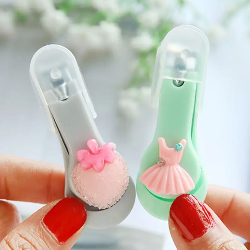 Cute Cute Cartoon Fruit Shape Stainless Steel Nail Clipper Pedicure Manicure Trimmer Candy Color Handled Cutter Portable Scissor