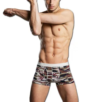 

3 Pcs/lot Man's Boxer Underwear Soft Cotton Underpant Cool Navy Camouflage Clothing For Home Handsome Man Husbands Briefs Slip