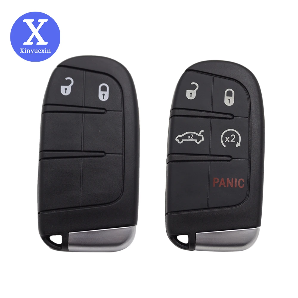 Xinyuexin Car Smart Key Case Shell Fob for Dodge Durango Chrysler 300 for Jeep Grand Cherokee 2014 2015 2016 2017 2018 2 5Button
