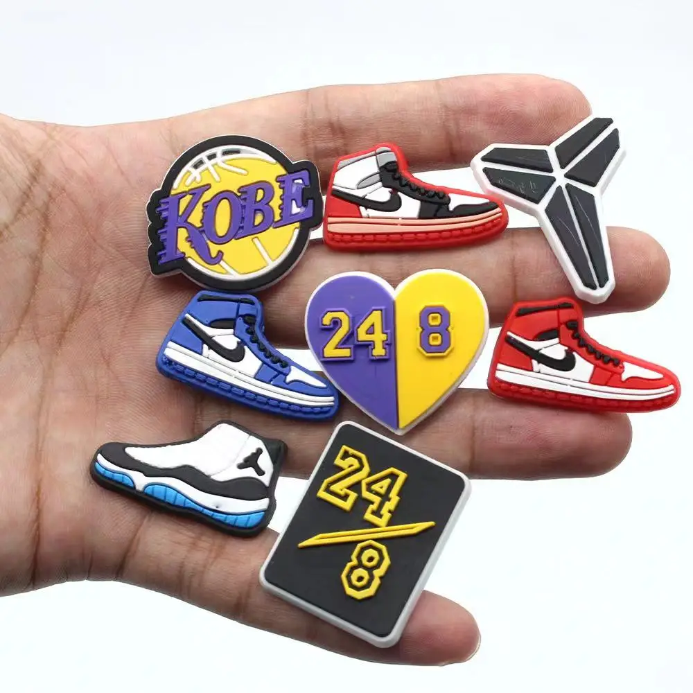 Hot 1pcs basketball star Shoe Charms Cartoon Shoe Aceessories Fit croc