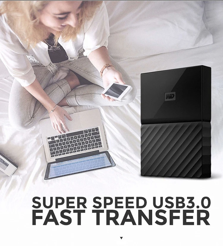 Western Digital My Passport HDD 1 ТБ 2 ТБ USB 3,0 портативный внешний жесткий диск 4 ТБ с кабелем HDD Windows Mac