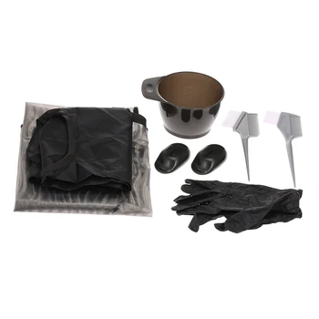 

Professional Hair Coloring Kit Hairdressing Coloring Tool With Dyeing Tinting Bowl Brush Salon Apron Ear Cover Gloves