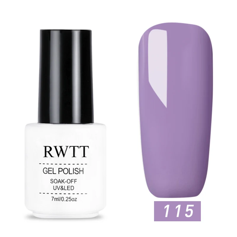 RWTT Гель-лак для ногтей чистый цвет Полупостоянный Базовый Топ нужен УФ светодиодный светильник для маникюрный лак краска Гибридный гвоздь гель - Цвет: 115