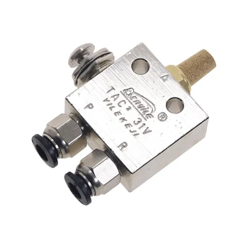 

Mechanical Valve TAC2-31V Exhaust Valve 2 Position 3 Way Air Pneumatic Valve Switch 1/8"PT Push Button Switch Valve with Fitting