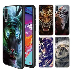 Чехол с тропическим тигром и животными для Samsung Galaxy A50 S A70 A80 A60 A30 A20 e A10 A9 A7 A8 Plus 2018 черный мягкий чехол для телефона с клетками