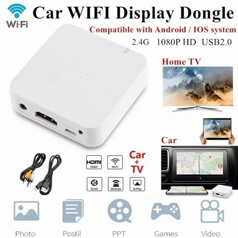 Автомобильный беспроводной Wifi Дисплей зеркальное отображение экрана Hdmi AV видео