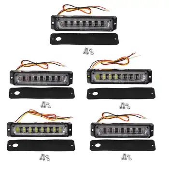 

8 LEDs 12-24V Car Side Indicated Lights Tail Reverse Turn Signal Light Parking Warning Lamp 12-24V for Trucks Trailers Boats