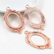 4 шт. 18x25 мм внутренний размер розовое золото классический стиль Камея Кабошон основа Установка Подвески ожерелье Фурнитура(C1-40