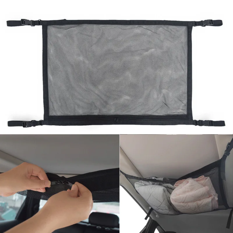 Car Auto Ceiling Mesh Storage Bag Vehicle Cargo Luggage Zipper Organizer Net Interior Stowing Tidying Accessories | Автомобили и