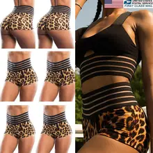 Сексуальные женские леопардовые шорты с высокой талией, Обтягивающие Леггинсы для йоги, фитнеса, популярные женские штаны