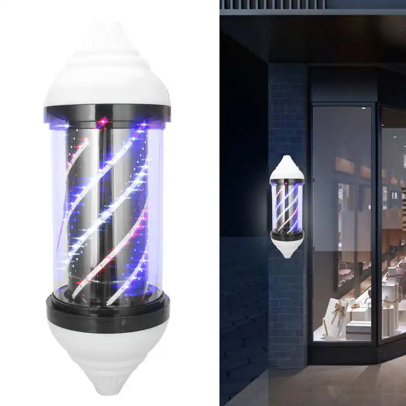 Rotating Barber Beauty Shop Pole LED Light Wall-Mounted Stripe Hair Salon Sign Lamp Waterproof | Красота и здоровье