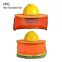 Защитная сетка для шеи с полными полями, высокая видимость, солнцезащитный козырек, Светоотражающая полоса, уличная жесткая шляпа, строительные шлемы, Защитные