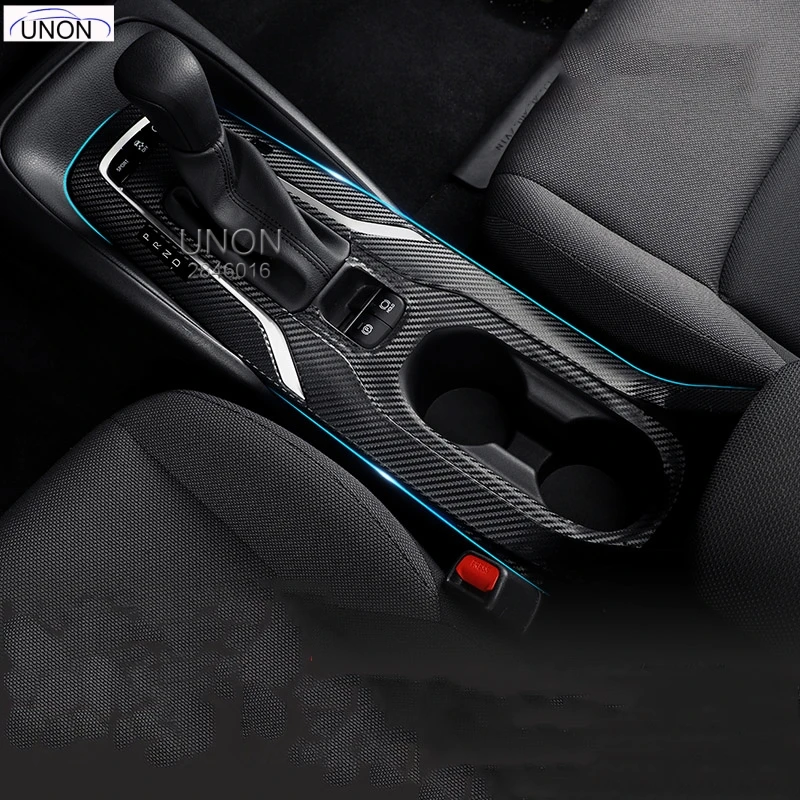 

Automobile gear panel decorative stickers For Toyota Corolla 2019 2020 middle control car Door Glass lifter Cover accessories