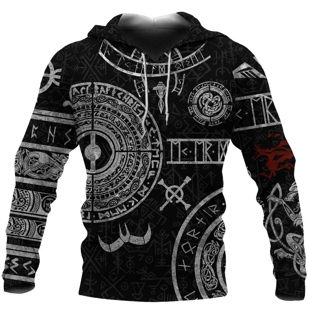 Abrigo Con Capucha De Tótem De Lobo Vikingo Nórdico Fenrir Lobo Tatuaje 3D Print Robe Chaqueta