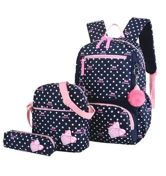 

3pcs/set Printing School Bags Backpack Schoolbag Fashion Kids Lovely Backpacks For Children Girls School Student Mochila