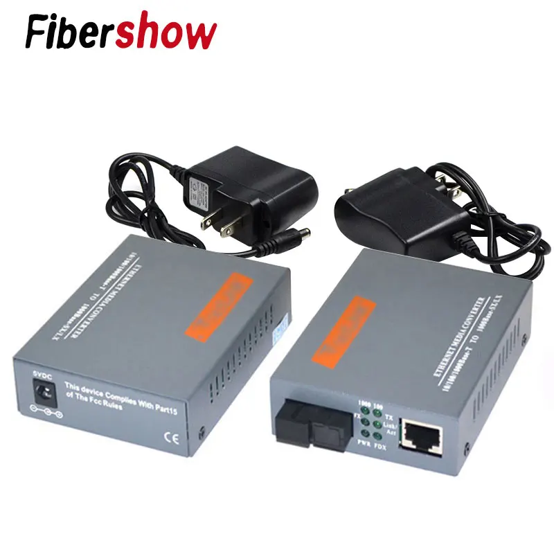 with power supply 3 пары HTB-GS-03 A& B гигабитный волоконно-оптический медиаконвертер 1000 Мбит/с одномодовый одиночный оптоволоконный SC порт внешний источник питания - Цвет: with power supply