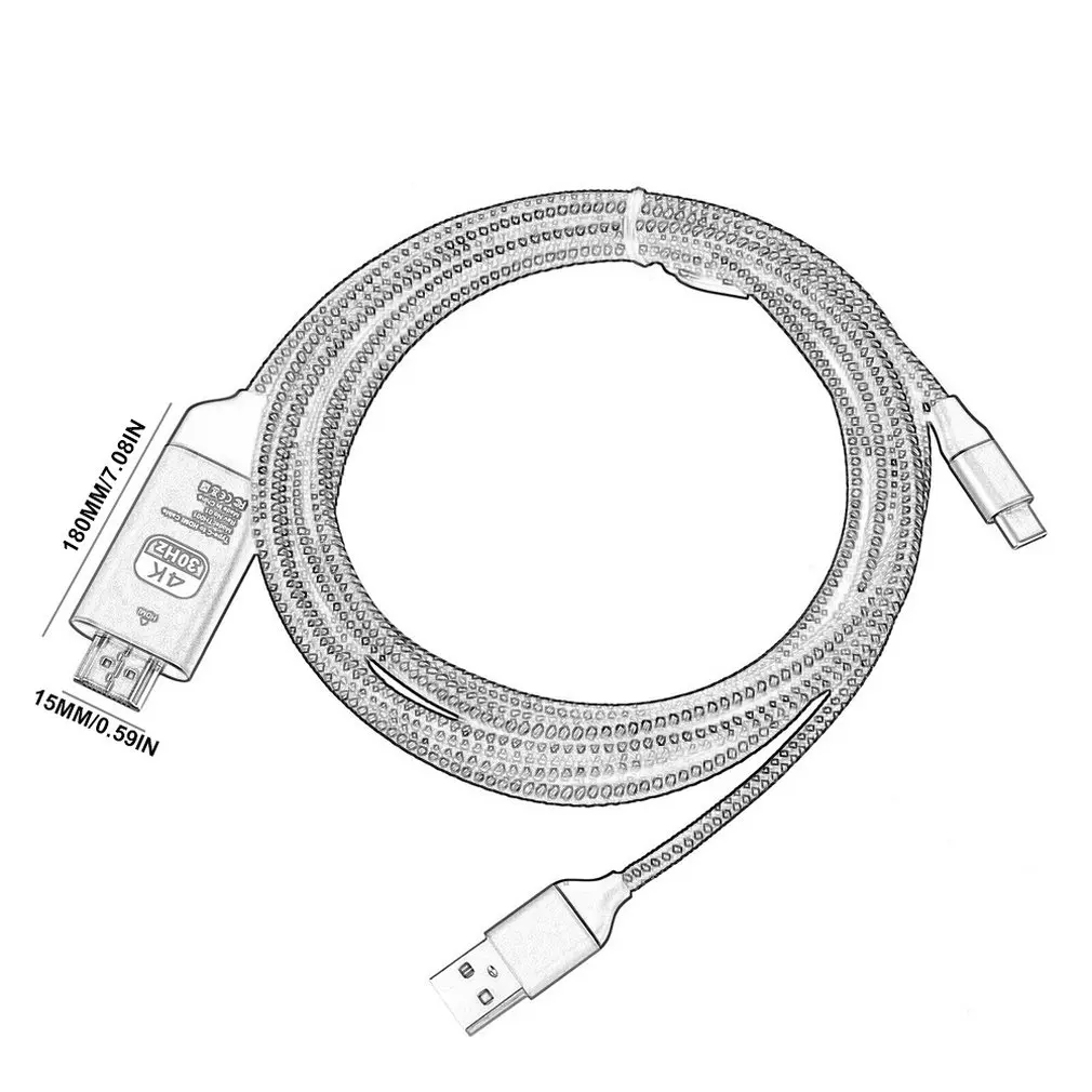 Для samsung Galaxy S10 S9 Note 9 type-C USB-C к HDMI HDTV 4K Кабель-адаптер type C к HDMI кабель красный